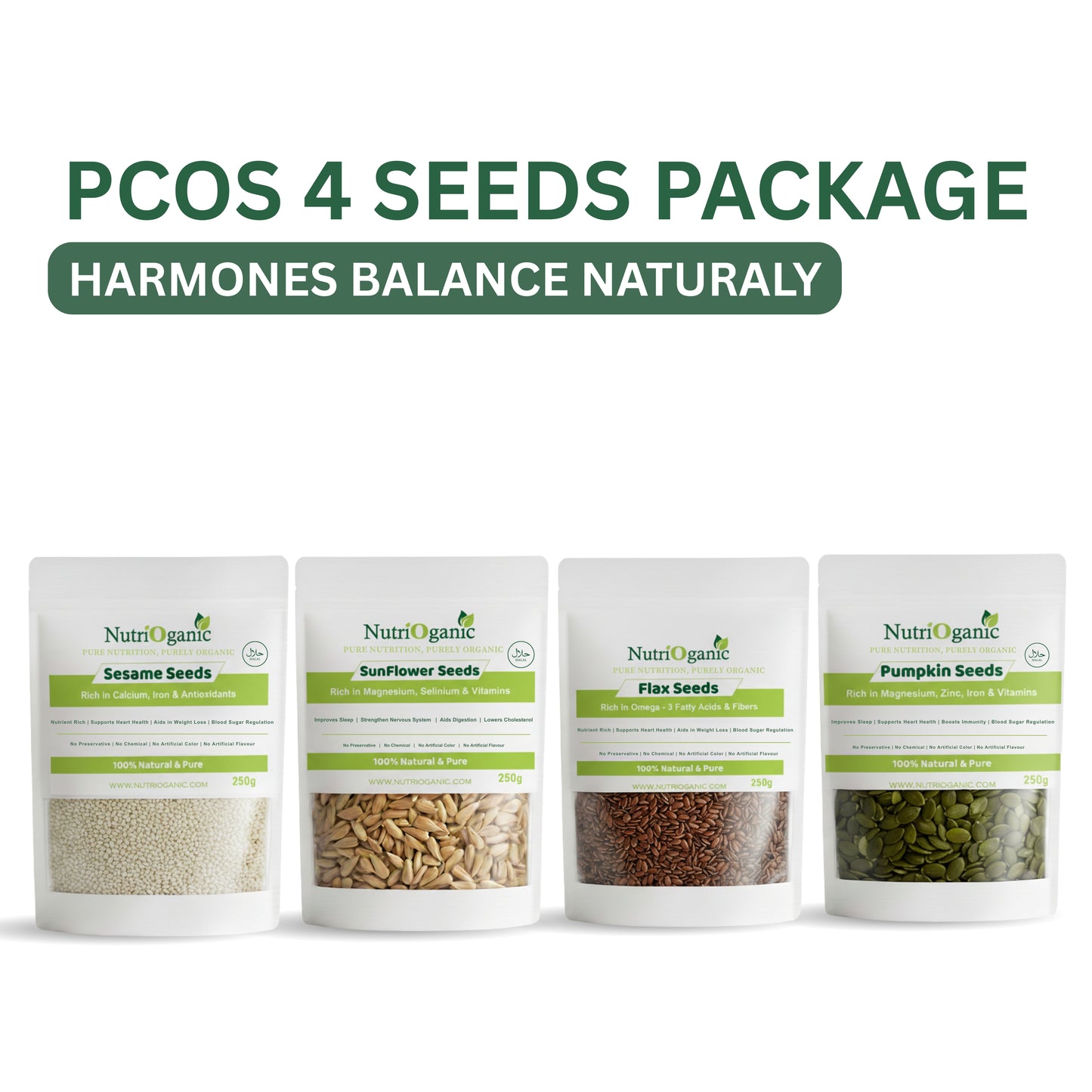PCOS Seed Cycling 4 Seeds Package